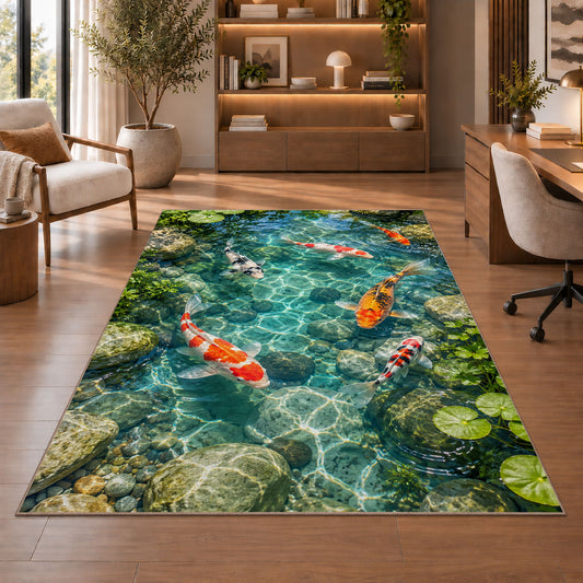 Koi Pond Water Garden Rug, room view 1
