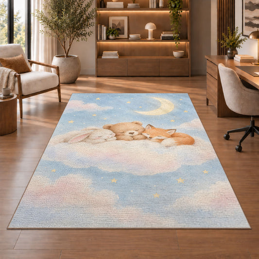 Crescent Cloud Cradle Rug, room view 1