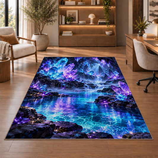 Neon Cosmic Clouds Rug, room view 1