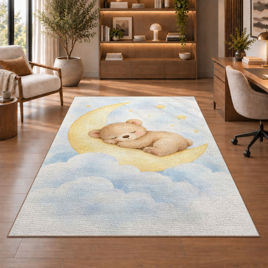 Sleeping Baby Moonlight Rug, Printed Area Carpet for Kids Bedroom and Cozy Living Room Decor - image 1