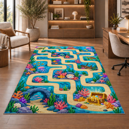 Colorful Garden Maze Rug, Printed Area Carpet for Kids Bedroom and Cozy Living Room Decor - image 1