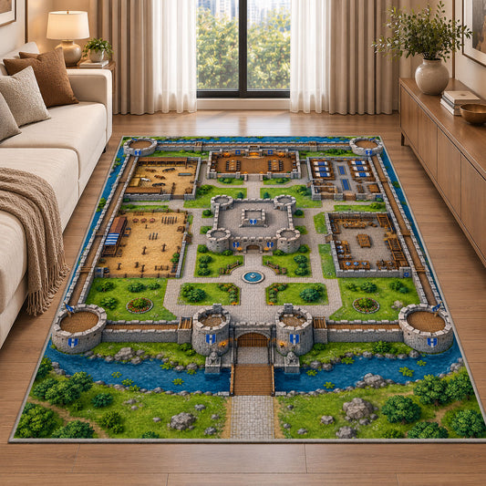 Green Town Street Map Rug, River and Roads Area Carpet for Kids Playroom and Bedroom Decor - image 2