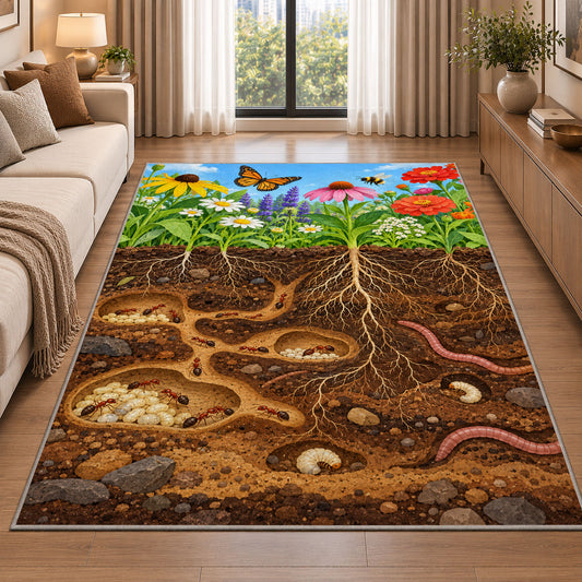 Underground Garden Roots Rug, room view 2