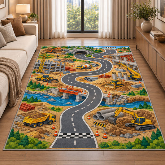 Colorful Village River Road Rug, room view 2