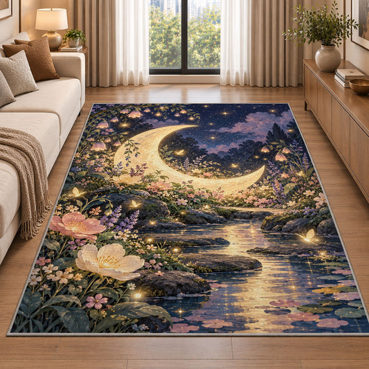 Moonlit Floral Stream Rug, room view 2