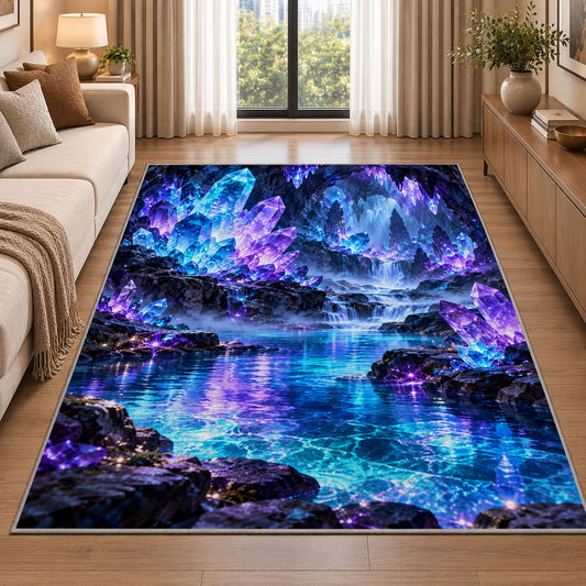 Neon Cosmic Clouds Rug, room view 2