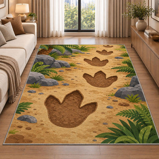 Dinosaur Footprint Trail Rug, room view 2