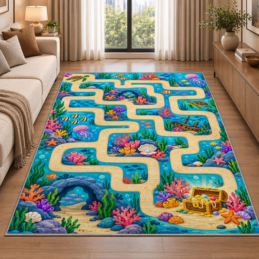 Colorful Garden Maze Rug, Printed Area Carpet for Kids Bedroom and Cozy Living Room Decor - image 2