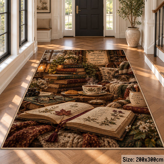 Cozy Vintage Reading Table Area Rug shown in room setting, view 4