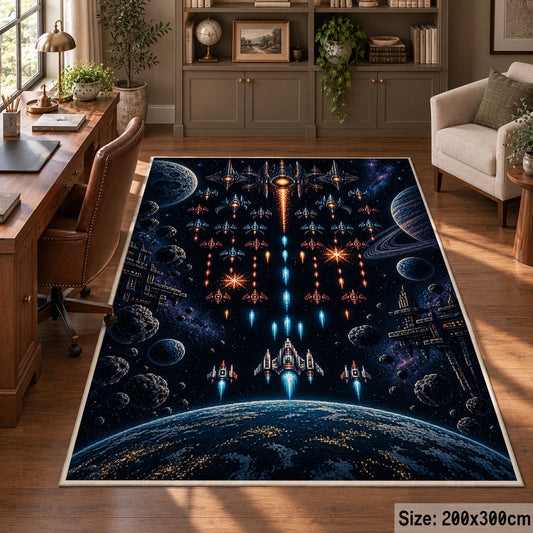 Space Fleet Battle Area Rug shown in room setting, view 5