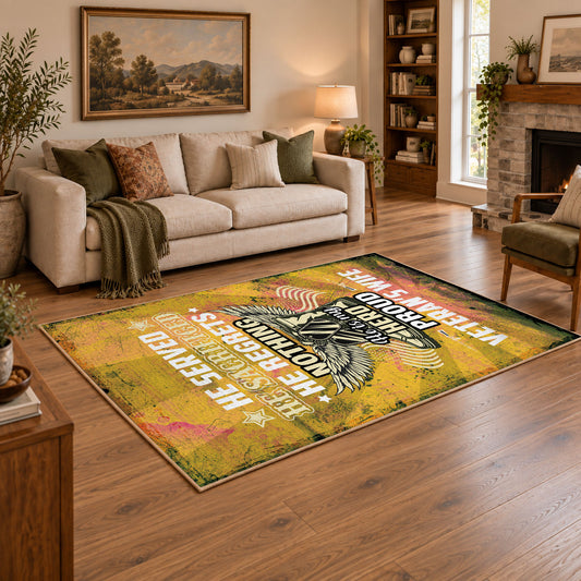yellow distressed freedom motorcycle eagle vintage area rug, styled product view 2