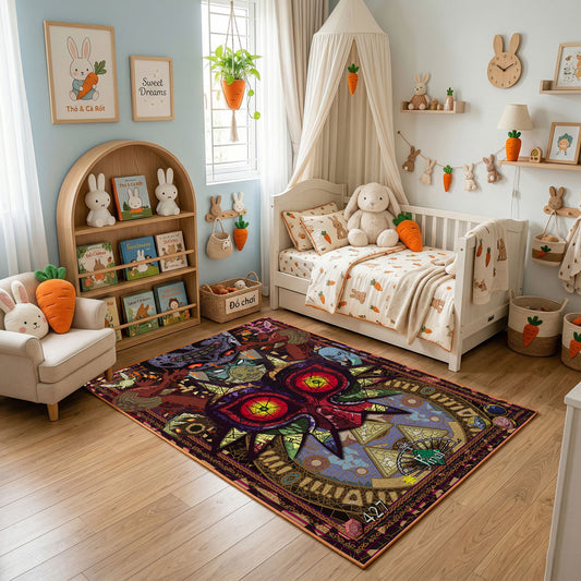 Mystical Owl Clock Area Rug — styled nursery room view