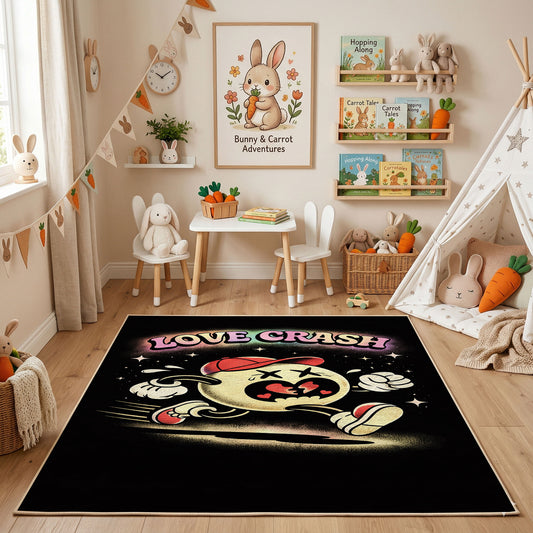 Retro Cartoon Runner Area Rug — full rug design
