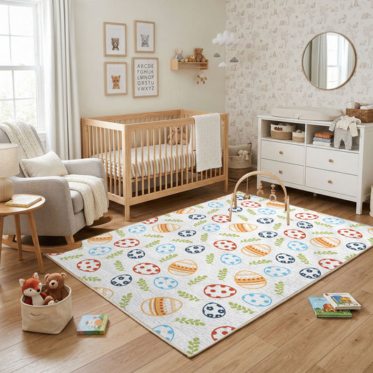 Colorful Easter Egg Pattern Rug — full rug design