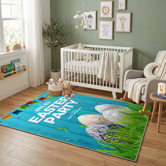 Easter Party Bunny Egg Rug — full rug design