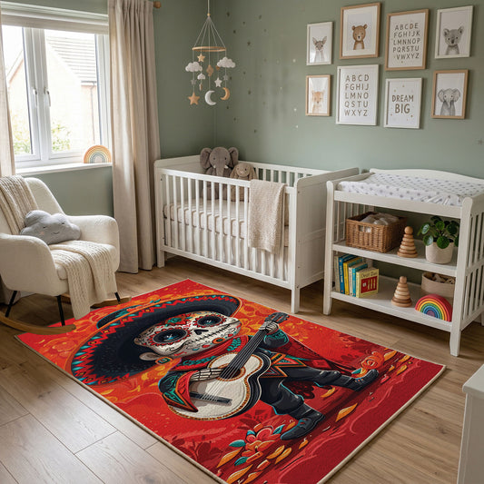 Samurai Cat Warrior Area Rug — full rug design