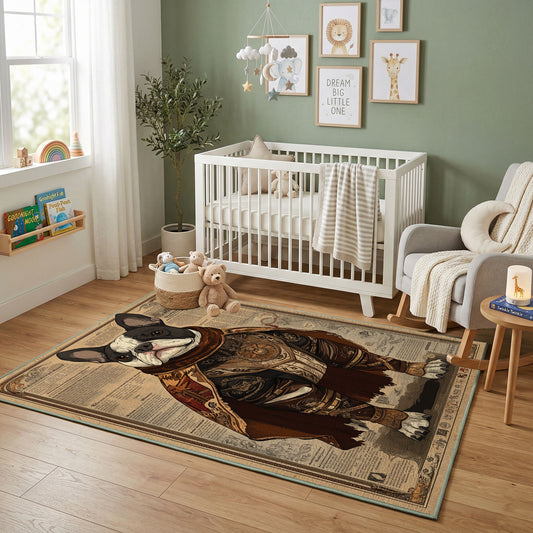 Regal Bear King Area Rug, Medieval Animal Carpet, Rustic Fantasy Room Decor – featured room view