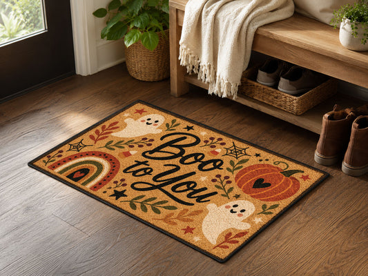 Suupia Boo to You Halloween Doormat, styled view 2