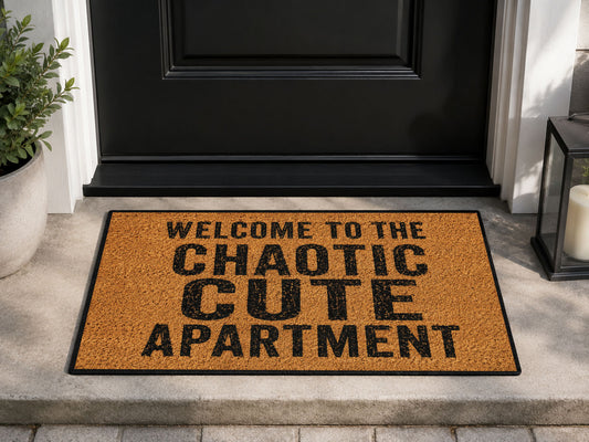 Suupia Chaotic Cutie Apartment doormat, styled product view 1