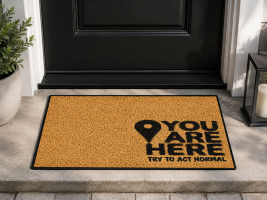 Suupia You Are Here Try to Act Normal doormat, styled product view 1