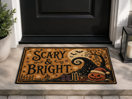 Suupia Scary and Bright doormat, styled product view 1
