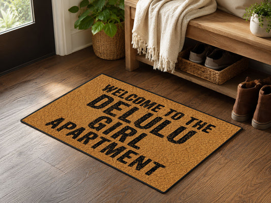 Suupia Delulu Girl Apartment doormat, styled product view 2