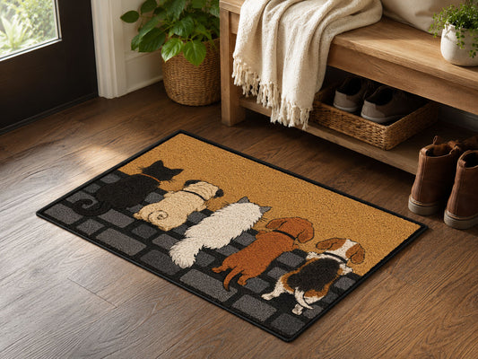 Suupia Five Furry Friends Doormat, styled view 2
