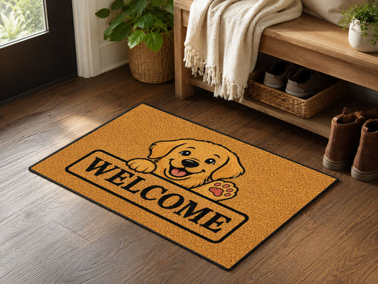 Suupia Puppy Welcome Doormat, styled view 2