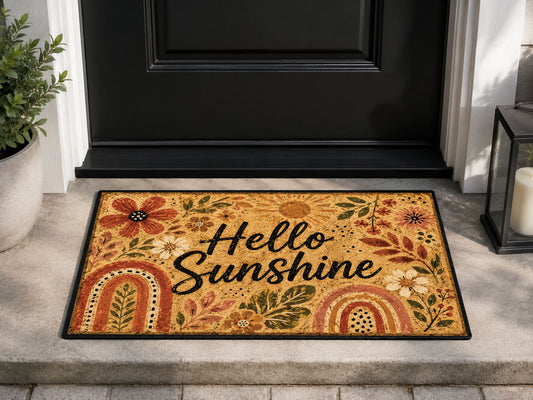 Suupia Hello Sunshine Doormat, styled view 1