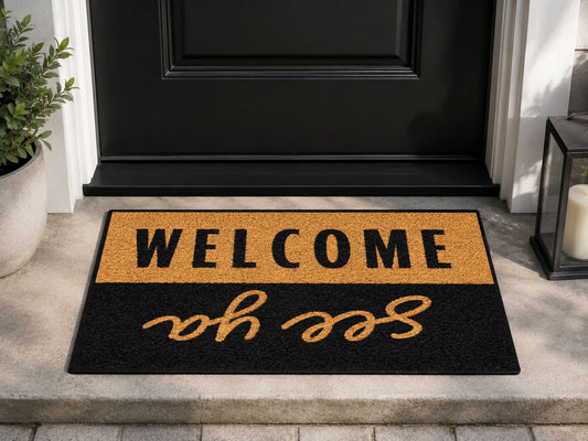 Suupia Welcome See Ya doormat, styled product view 1