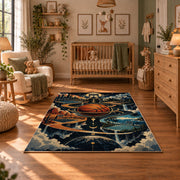 Smoky Basketball Hoop Rug displayed in a cozy nursery