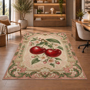 Cherry Arch Rug in a home office with wooden shelves