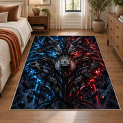 Blue Dragon Fantasy Area Rug shown in room setting, view 1