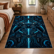 Blue Circuit Controller Area Rug shown in room setting, view 1