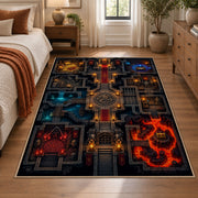 Fantasy Dungeon Map Area Rug shown in room setting, view 1