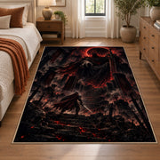Crimson Dragon Fantasy Area Rug shown in room setting, view 1