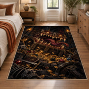 Golden Dragon Treasure Area Rug shown in room setting, view 1