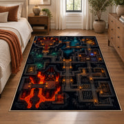 Glowing Dungeon Map Area Rug shown in room setting, view 1
