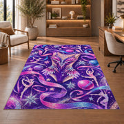 Sparkly Leotard Rug in a home office with wooden shelves