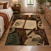 Open Book Botanical Area Rug shown in room setting, view 1