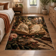 Floral Storybook Garden Area Rug shown in room setting, view 1