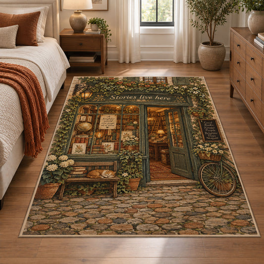 Storybook Library Door Area Rug shown in room setting, view 1