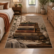 Weathered Books Floral Area Rug shown in room setting, view 1