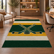 Hockey Jersey Stripes rug in a home office with wooden shelves