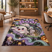 Cute Boo ghost well area rug in a sitting room with an armchair