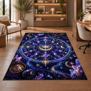 Purple Cosmic Star Chart Rug, Galaxy Orbit Area Carpet for Bedroom and Imaginative Room Decor - image 1