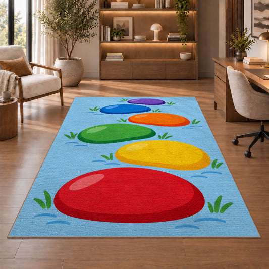 Rainbow Circle Trail Rug, room view 1