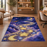Golden Moonlit Star Trail Rug, room view 1