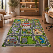 Detailed Neighborhood Road Rug, room view 1