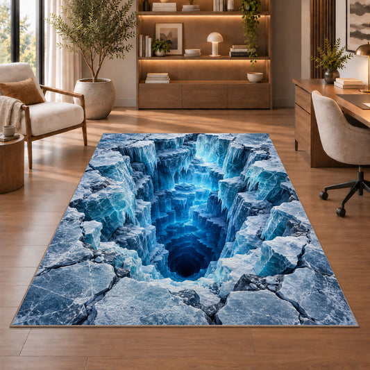 Blue Ice Chasm Rug, room view 1